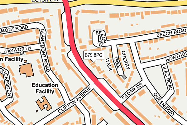 B79 8PG map - OS OpenMap – Local (Ordnance Survey)