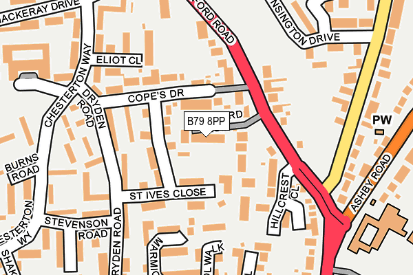 B79 8PP map - OS OpenMap – Local (Ordnance Survey)
