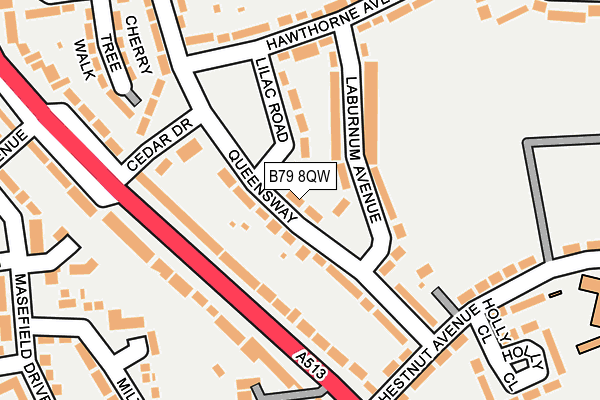 B79 8QW map - OS OpenMap – Local (Ordnance Survey)
