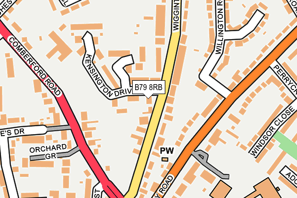 B79 8RB map - OS OpenMap – Local (Ordnance Survey)