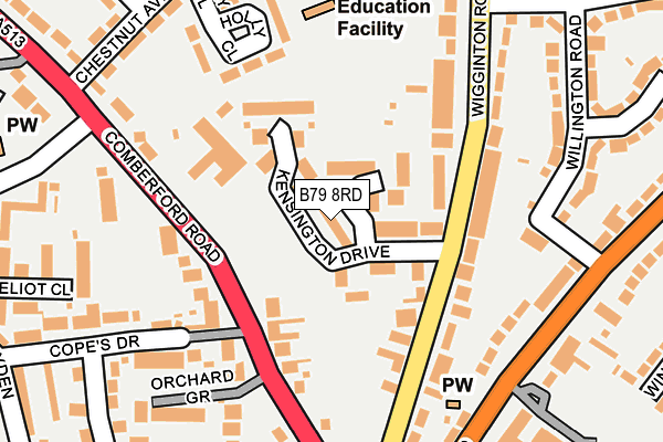 B79 8RD map - OS OpenMap – Local (Ordnance Survey)