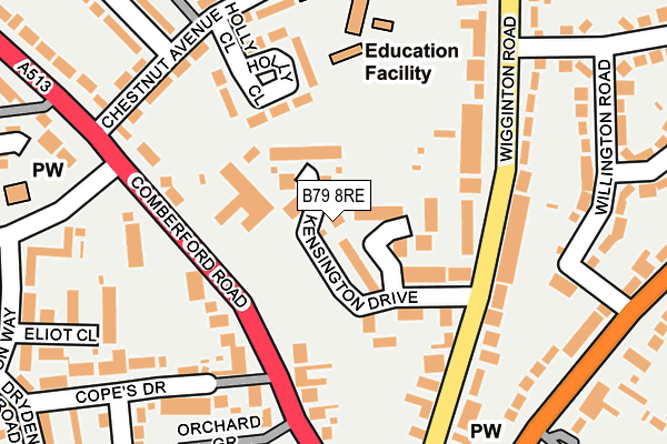 B79 8RE map - OS OpenMap – Local (Ordnance Survey)