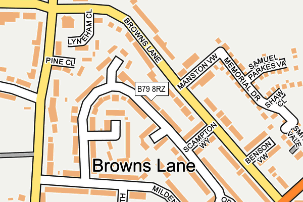 B79 8RZ map - OS OpenMap – Local (Ordnance Survey)