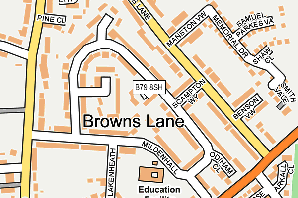 B79 8SH map - OS OpenMap – Local (Ordnance Survey)