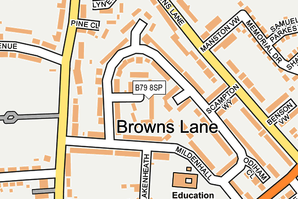 B79 8SP map - OS OpenMap – Local (Ordnance Survey)