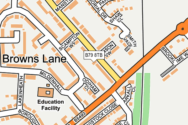 B79 8TB map - OS OpenMap – Local (Ordnance Survey)