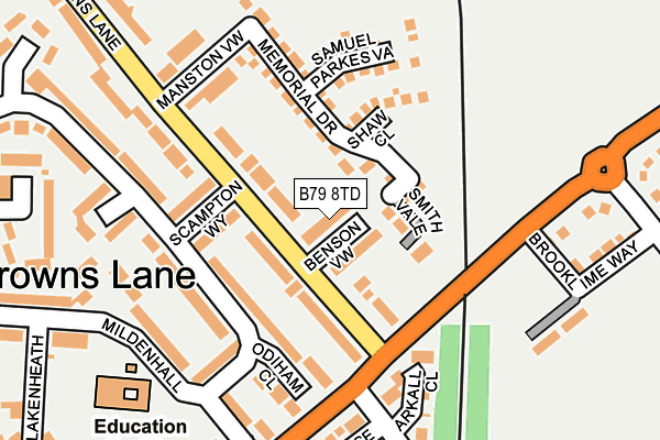 B79 8TD map - OS OpenMap – Local (Ordnance Survey)