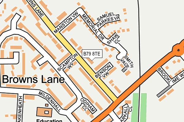 B79 8TE map - OS OpenMap – Local (Ordnance Survey)