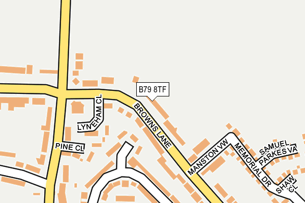 B79 8TF map - OS OpenMap – Local (Ordnance Survey)