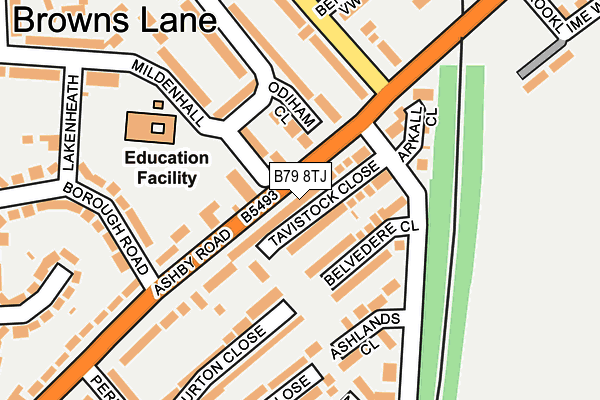 B79 8TJ map - OS OpenMap – Local (Ordnance Survey)