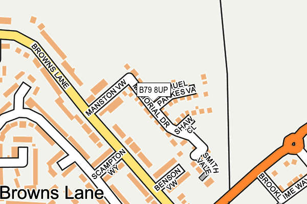 B79 8UP map - OS OpenMap – Local (Ordnance Survey)