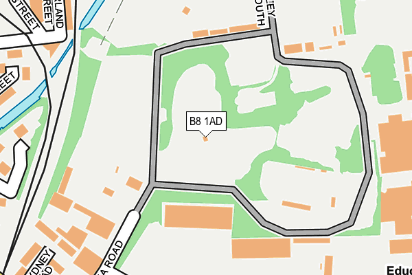 B8 1AD map - OS OpenMap – Local (Ordnance Survey)