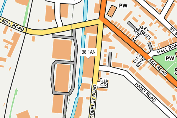 B8 1AN map - OS OpenMap – Local (Ordnance Survey)