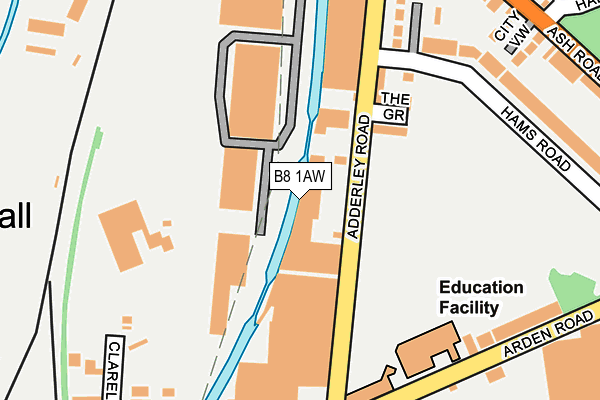 B8 1AW map - OS OpenMap – Local (Ordnance Survey)