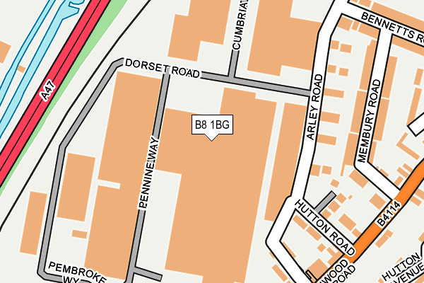 B8 1BG map - OS OpenMap – Local (Ordnance Survey)