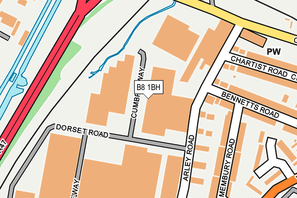 B8 1BH map - OS OpenMap – Local (Ordnance Survey)