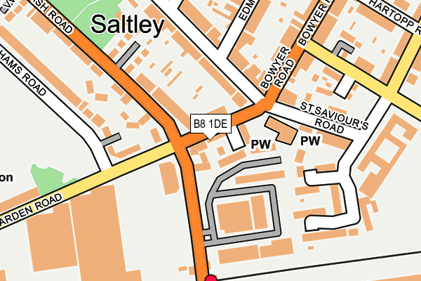 B8 1DE map - OS OpenMap – Local (Ordnance Survey)