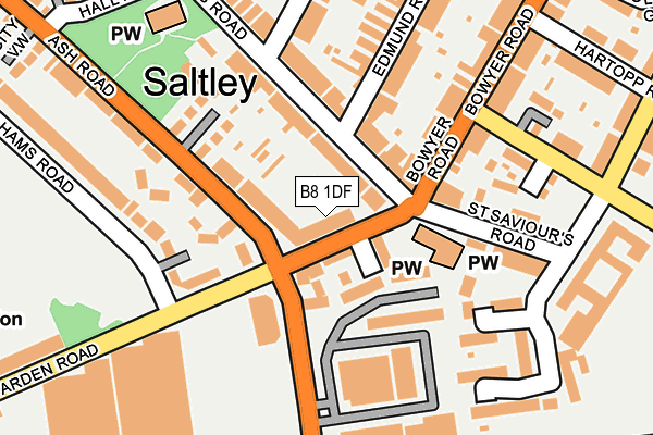 B8 1DF map - OS OpenMap – Local (Ordnance Survey)