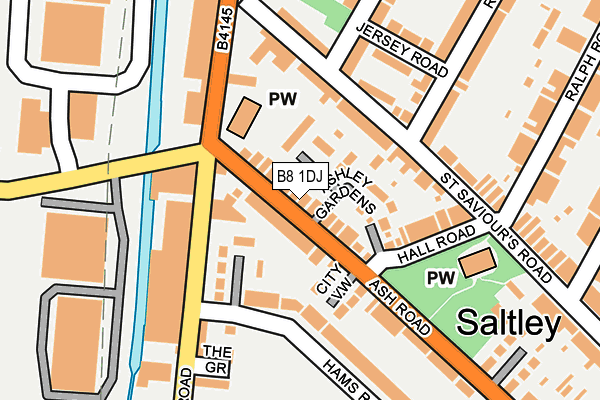 B8 1DJ map - OS OpenMap – Local (Ordnance Survey)