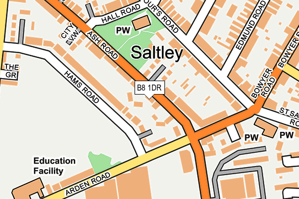 B8 1DR map - OS OpenMap – Local (Ordnance Survey)