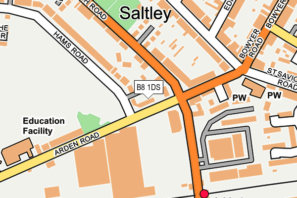 B8 1DS map - OS OpenMap – Local (Ordnance Survey)