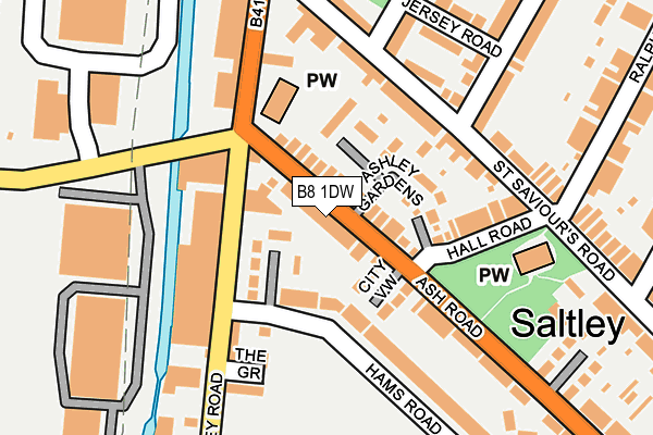 B8 1DW map - OS OpenMap – Local (Ordnance Survey)