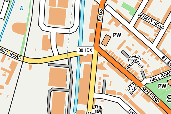 B8 1DX map - OS OpenMap – Local (Ordnance Survey)