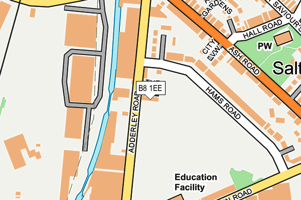 B8 1EE map - OS OpenMap – Local (Ordnance Survey)