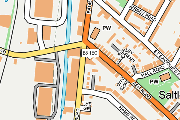 B8 1EG map - OS OpenMap – Local (Ordnance Survey)
