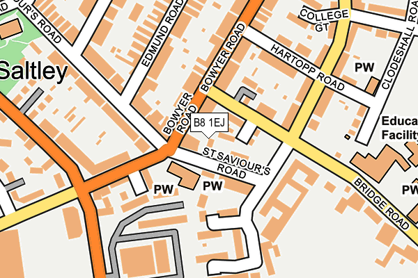 B8 1EJ map - OS OpenMap – Local (Ordnance Survey)