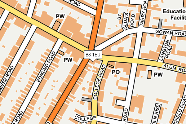 B8 1EU map - OS OpenMap – Local (Ordnance Survey)