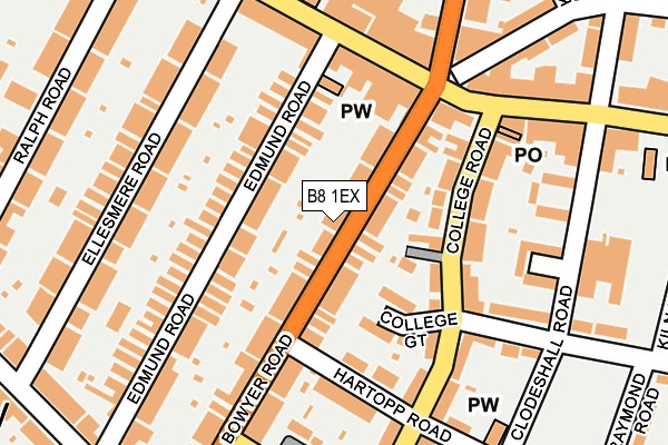 B8 1EX map - OS OpenMap – Local (Ordnance Survey)