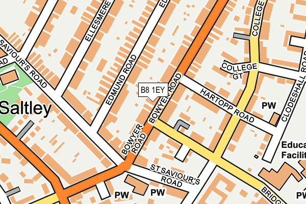 B8 1EY map - OS OpenMap – Local (Ordnance Survey)