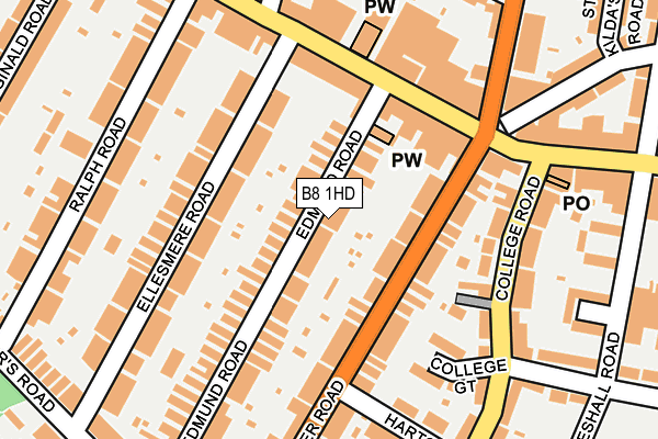 B8 1HD map - OS OpenMap – Local (Ordnance Survey)