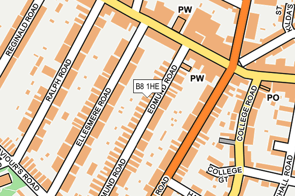 B8 1HE map - OS OpenMap – Local (Ordnance Survey)