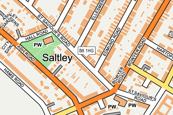 B8 1HG map - OS OpenMap – Local (Ordnance Survey)