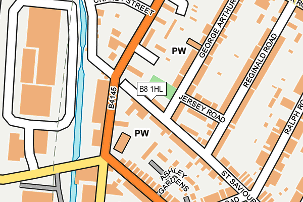 B8 1HL map - OS OpenMap – Local (Ordnance Survey)