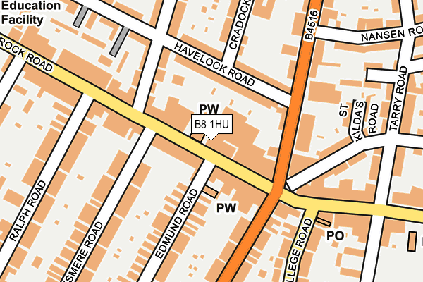 B8 1HU map - OS OpenMap – Local (Ordnance Survey)