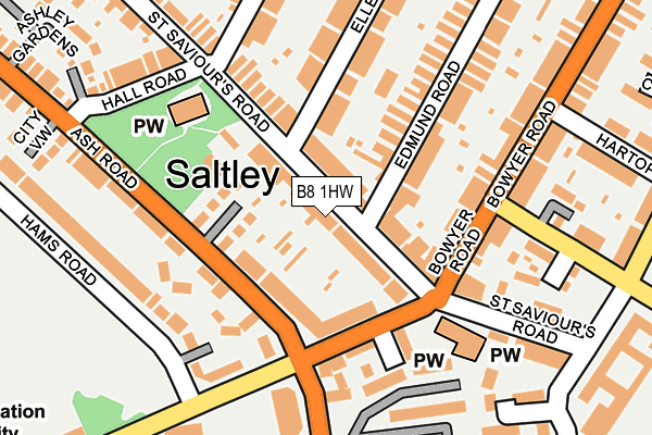 B8 1HW map - OS OpenMap – Local (Ordnance Survey)