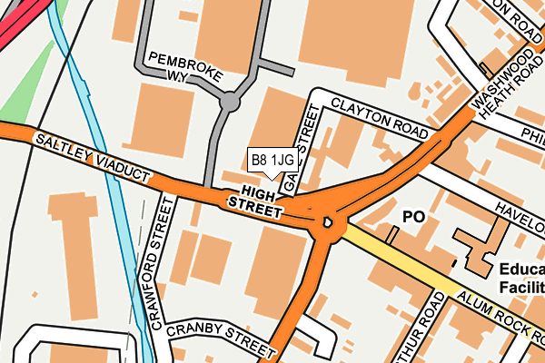 B8 1JG map - OS OpenMap – Local (Ordnance Survey)