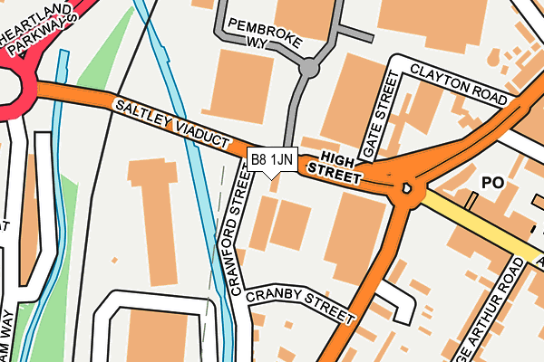 B8 1JN map - OS OpenMap – Local (Ordnance Survey)