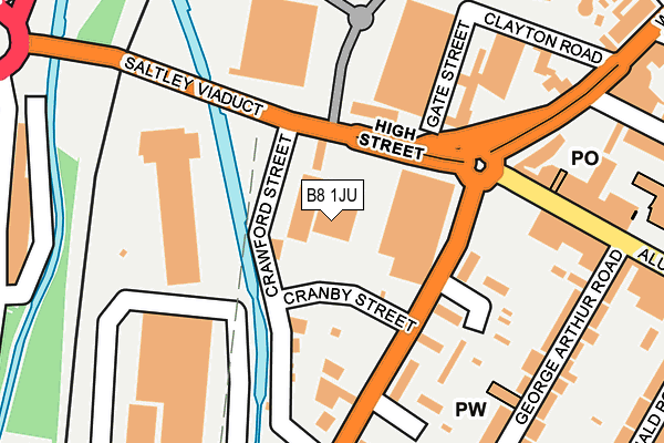 B8 1JU map - OS OpenMap – Local (Ordnance Survey)