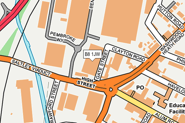 B8 1JW map - OS OpenMap – Local (Ordnance Survey)