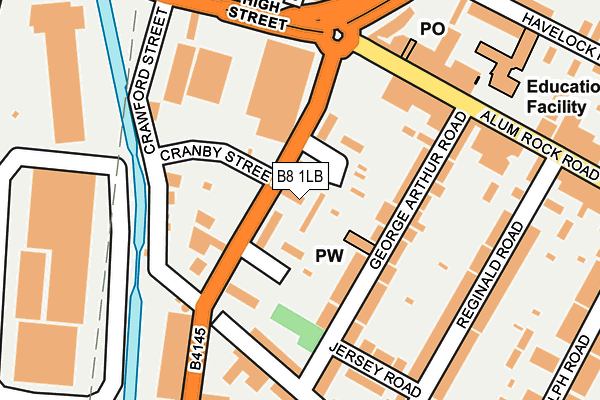 B8 1LB map - OS OpenMap – Local (Ordnance Survey)