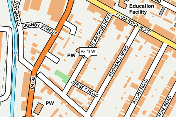 B8 1LW map - OS OpenMap – Local (Ordnance Survey)