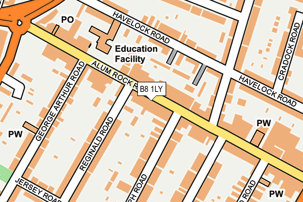 B8 1LY map - OS OpenMap – Local (Ordnance Survey)