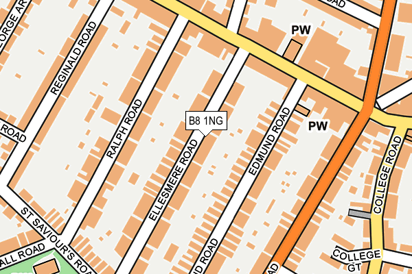 B8 1NG map - OS OpenMap – Local (Ordnance Survey)