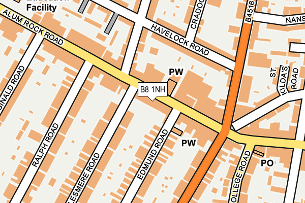 B8 1NH map - OS OpenMap – Local (Ordnance Survey)