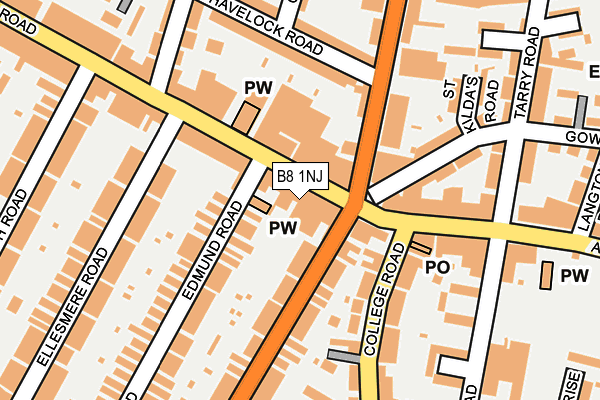 B8 1NJ map - OS OpenMap – Local (Ordnance Survey)