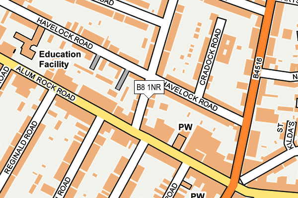 B8 1NR map - OS OpenMap – Local (Ordnance Survey)